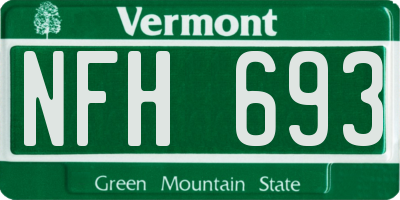 VT license plate NFH693