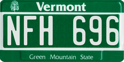 VT license plate NFH696