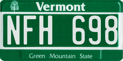 VT license plate NFH698