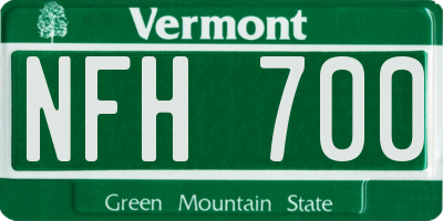 VT license plate NFH700