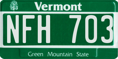 VT license plate NFH703