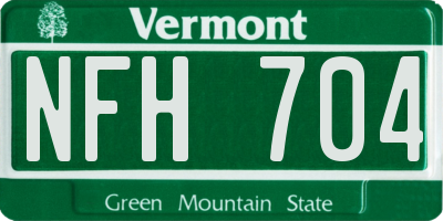 VT license plate NFH704