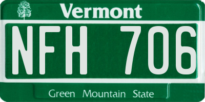 VT license plate NFH706