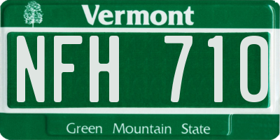 VT license plate NFH710