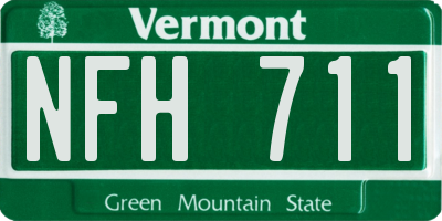 VT license plate NFH711
