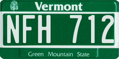 VT license plate NFH712