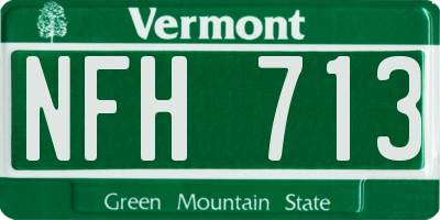 VT license plate NFH713