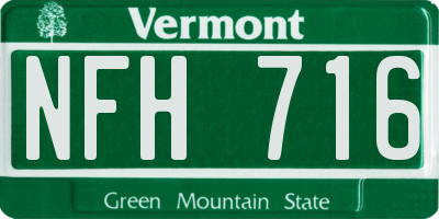 VT license plate NFH716