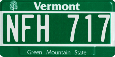 VT license plate NFH717