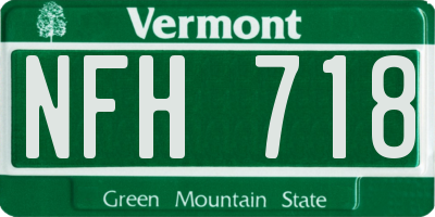 VT license plate NFH718