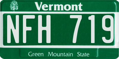 VT license plate NFH719