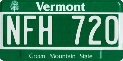 VT license plate NFH720