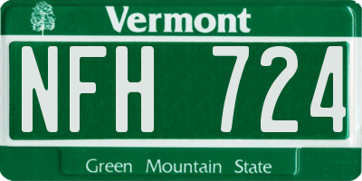 VT license plate NFH724