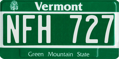 VT license plate NFH727