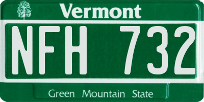 VT license plate NFH732
