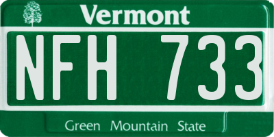 VT license plate NFH733