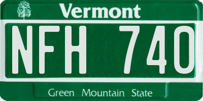 VT license plate NFH740