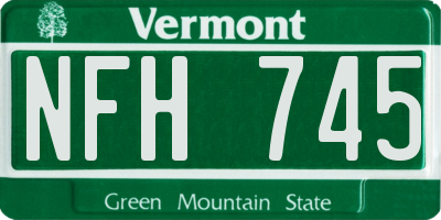 VT license plate NFH745