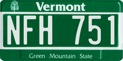 VT license plate NFH751