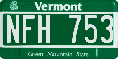 VT license plate NFH753