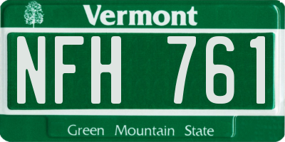 VT license plate NFH761