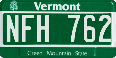 VT license plate NFH762