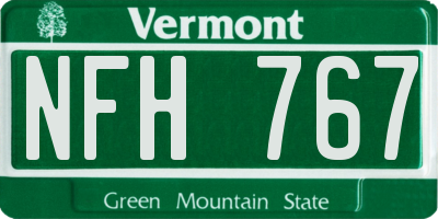 VT license plate NFH767