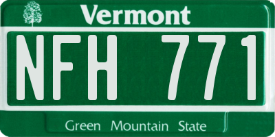 VT license plate NFH771