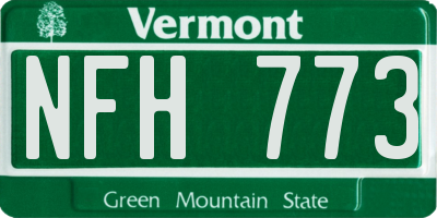 VT license plate NFH773
