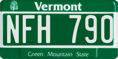 VT license plate NFH790