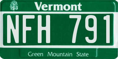 VT license plate NFH791