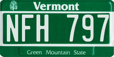 VT license plate NFH797