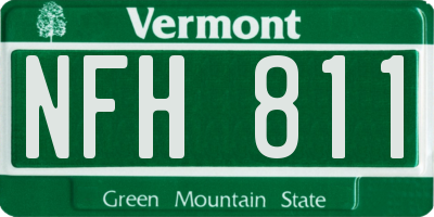 VT license plate NFH811