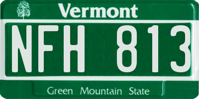 VT license plate NFH813