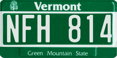 VT license plate NFH814