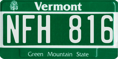 VT license plate NFH816