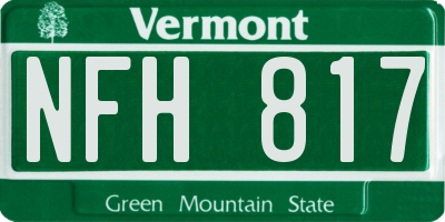 VT license plate NFH817