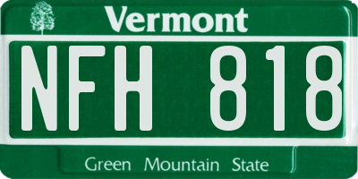 VT license plate NFH818