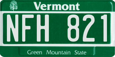 VT license plate NFH821