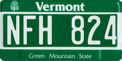 VT license plate NFH824