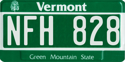 VT license plate NFH828