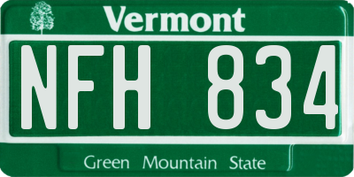 VT license plate NFH834