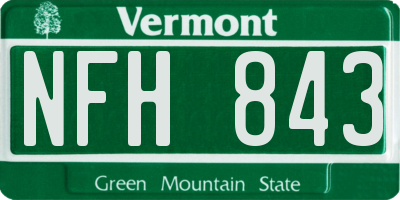 VT license plate NFH843