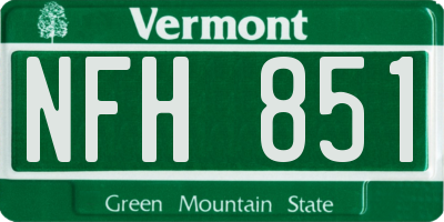 VT license plate NFH851