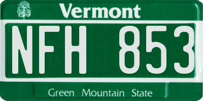 VT license plate NFH853