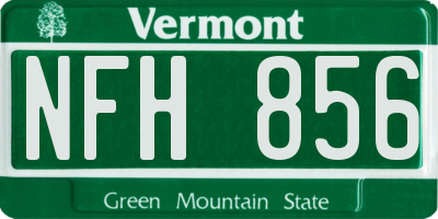VT license plate NFH856