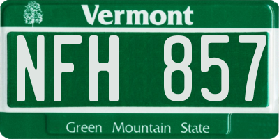 VT license plate NFH857