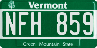 VT license plate NFH859