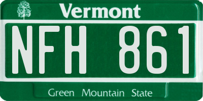 VT license plate NFH861
