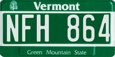 VT license plate NFH864